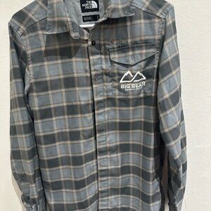 The North Face Blue and Gray Plaid Shirt Jacket